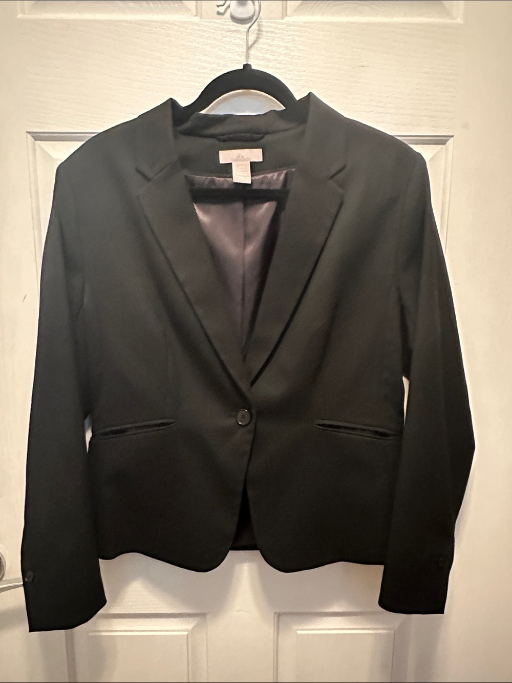 H&M Black Women's Tailored One-Button Blazer Size 12